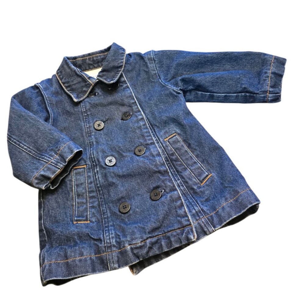 BABY GAP Denm Double Breasted Pea Coat sz 18-24m